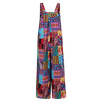 Captivating New Women Summer Overalls, Multicolor Ethnic Style Square Neck Sleeveless Casual Jumpsuit with Pockets for Girls - Matrix Studios