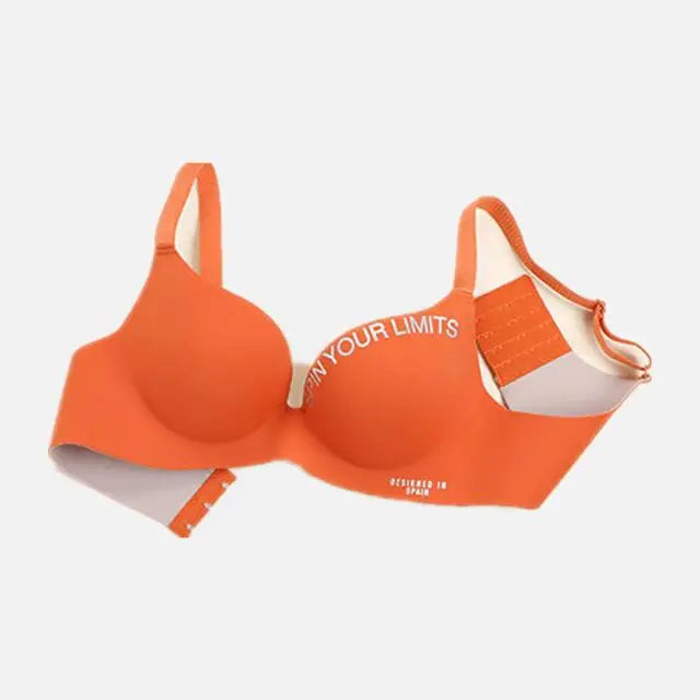 Simplicity Letters Printed Bra Sexy Deep V Thin Women's Lingerie Seamless Cup Surface Bralette No steel rings gather Brassiere 2027 - Matrix Studios