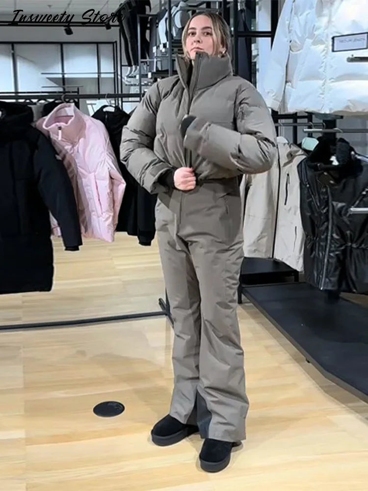 Fashion Turtleneck Ski Jumpsuit Women's Windproof Long Sleeve Thermal Zippers Onesie 2025 Autumn Winter Lady All-in-One Snowsuit - Matrix Studios