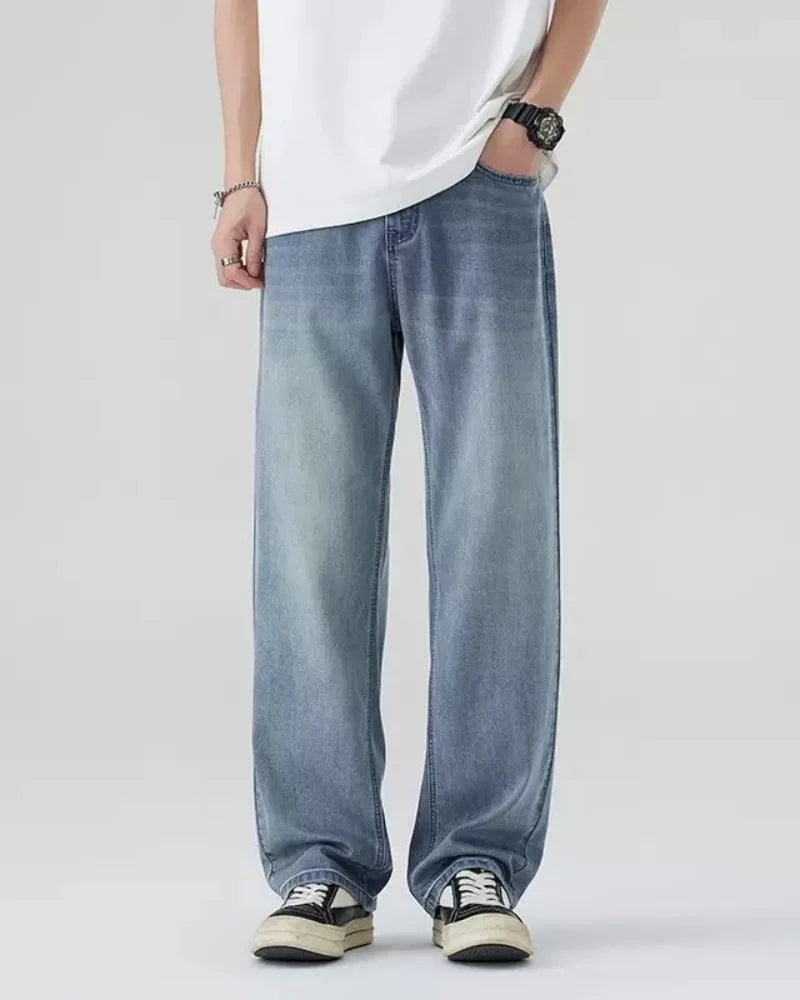 Men's Denim Pants Vintage Washing Wide Leg Loose Jeans Casual Straight American Style  Street Men Trousers Four Seasons New 2026 - Matrix Studios