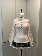 Preppy Style Sweet Knitted Sweater 2000s Aesthetic Gyaru Chic Korean Y2k Jumper Sweater Long Sleeve Coquette Knitwears - Matrix Studios