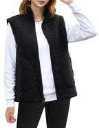 TACVASEN Polar Fleece Vests Women Fall Winter Lightweight Stand Collar Waistcoats Warm Soft 4 Pockets Sleeveless Outwear Jackets - Matrix Studios