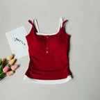 Yoga Tank Top, One-piece Mock Two-piece Sports Tank Top With Push-up Bra Pads, Breathable Quick-Drying Workout Fitness Wear - Matrix-studios.com