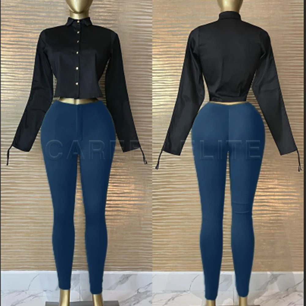 Women's Pants High Waist Skinny Leggings Pant Fashion Sexy Trousers Ankle-Length Stretchy Fitness Push Up Streetwear Clothing - Matrix-studios.com