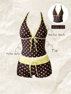 blue striped bikini swimsuit tankinis 2000s swimsuits bathing suits woman 2 piece set dot yellow vacation Swimwears beach Outfit - Matrix-studios.com