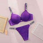 New V Lace Lingerie Set Bra and Brief Women's Sexy Bra and Panty Set Comfortable push up Shapewear Adjustable Padded Gathered - Matrix-studios.com