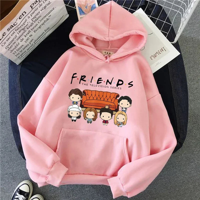 Friends TV Show Hoodies for Women, Funny Cartoon Friends Hoodies, Ullzang Graphic, Vintage Anime Sweatshirt, Female Hoody, 90s - Matrix Studios