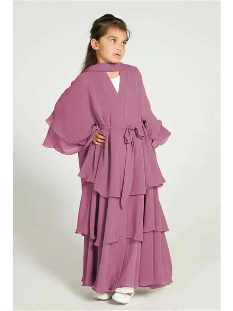 Ramadan Niqab Khimar Chiffon Kids Muslim Abaya Dubai Turkey Islam Dress Prayer Clothes For Women Kebaya Robe Femme Musulmane - Matrix-studios.com
