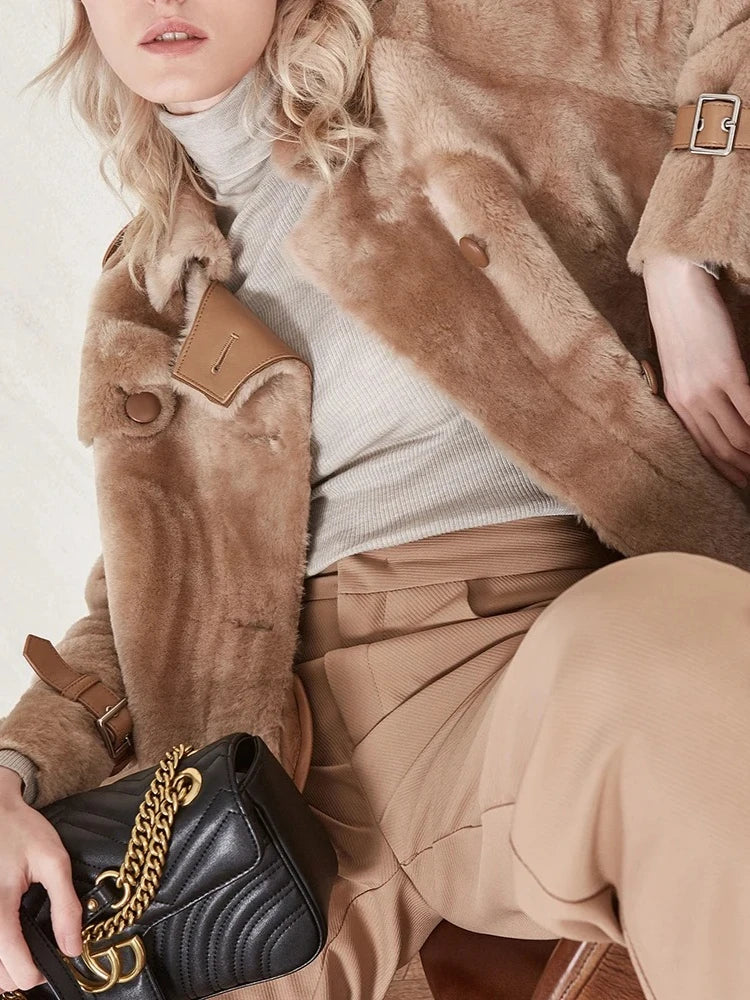 OFTBUY Real Fur Coat Winter Jacket Women Merino Sheep Fur Real Genuine Leather Jacket Liner Thick Warm Natural Fur Parka Female - Matrix Studios