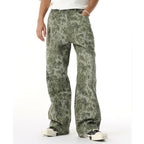 2025 Four Seasons Men's Youth Popular Multi color Pattern Camouflage Pants Basic Versatile Straight Wash Casual Cowboy Pants - Matrix Studios