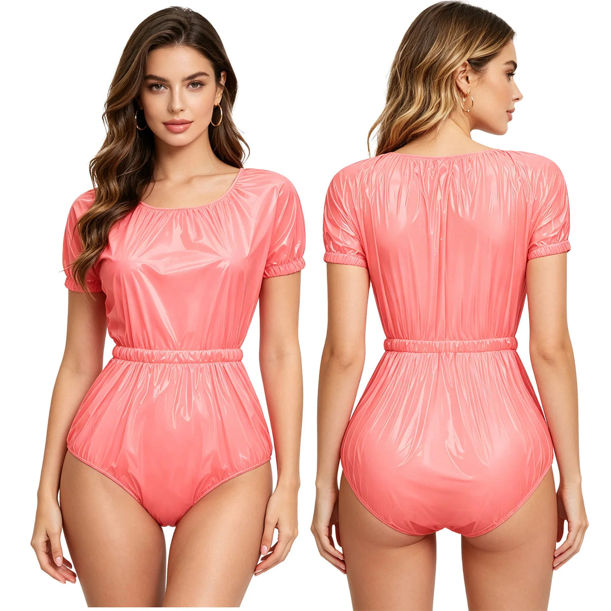 Men Women Waterproof Glossy Bodysuit Leak-proof Washable Diaper Cover Elderly Bedridden Special Needs Adaptive Jumpsuit Swimwear - Matrix Studios