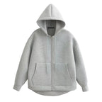 KEYANKETIAN Winter New Women's Zipper Hoodie High Street Unisex style Double Pockets Oversize Loose Sweatshirts Outerwear Top - Matrix Studios