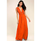 Fashion Multi-worn V-neck Vestidos De Fiesta Women Long Dress Sexy Strapped Lady Summer Maxi Dress - Matrix-studios.com