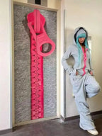 New Y2K American-style women's solid color large zipper loose cropped color-block hoodie fashionable street Harajuku style - Matrix Studios