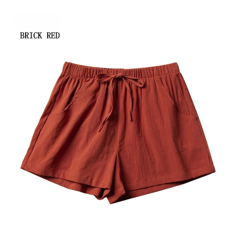 ITOOLIN Casual Linen Shorts Women Gym Workout Shorts Short Pants High Waisted Black Ladies Short Femme Women Shorts Sport Femme - Matrix-studios.com