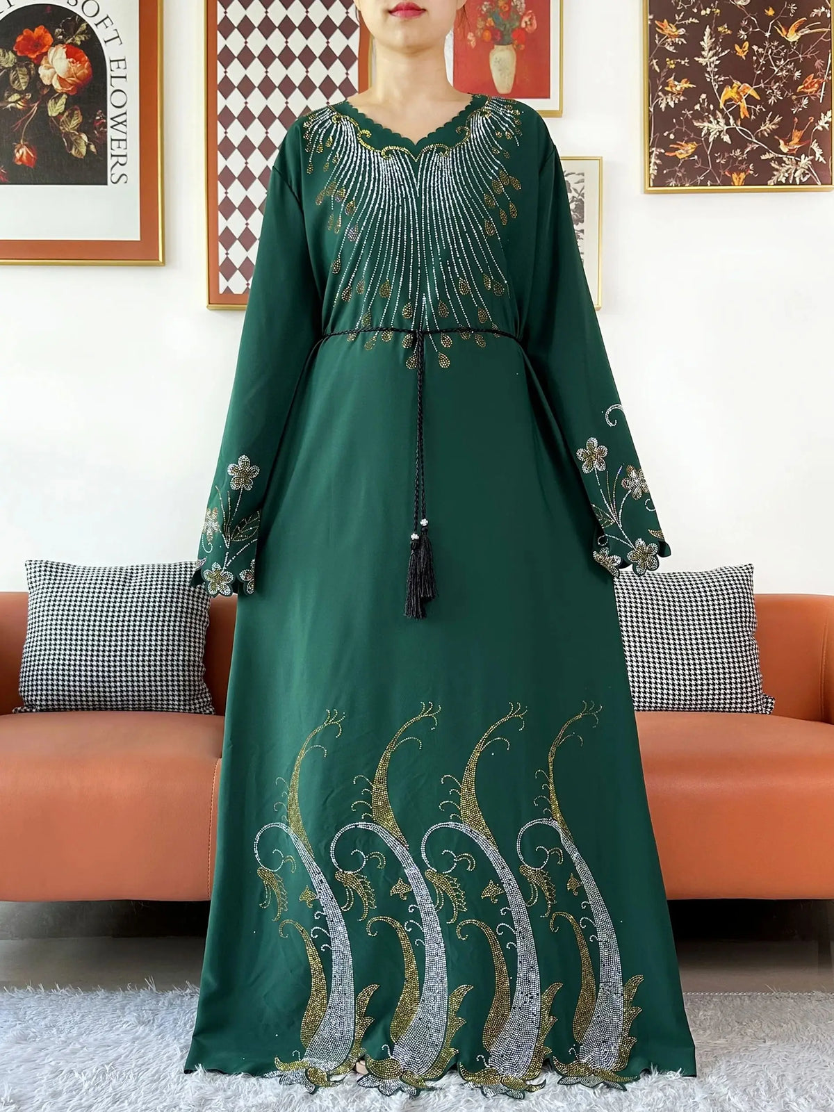 2025Fashion Dubai Diamond Muslim Women Modest Dress Elegant Arabic Femme Hijab Long Sleeve Chiffon Abaya Islamic Turkey Clothing - Matrix-studios.com
