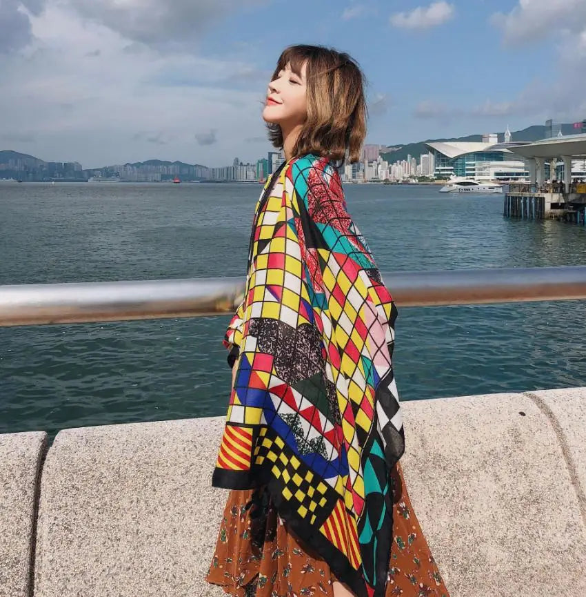 Hot New 90x180cm Twill cotton Pareo 2018 Summer Cover-Ups Rectangle Wrap Scarf Swimsuit Bikini Cover Up Autumn Beach Sarong Mats - Matrix Studios