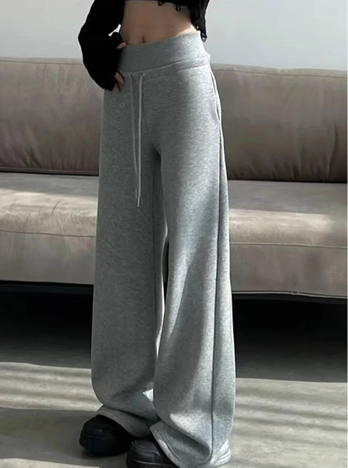 Elegant Women's Pants Palazzo Flared Wide Killer High Waist OL Ladies Career Long Trousers - Matrix-studios.com