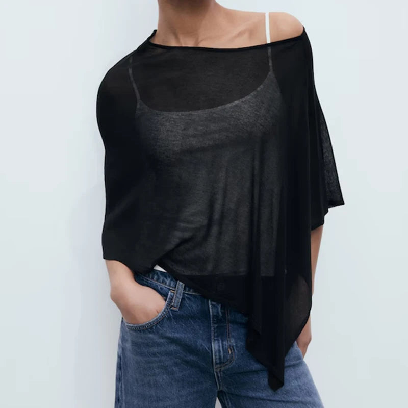 Boho Beach Vacation Cover-ups Irregular Knitted Crop Tops Y2k Aesthetic Vintage Smocked T-shirt Summer Going Out Pullovers Tees - Matrix Studios