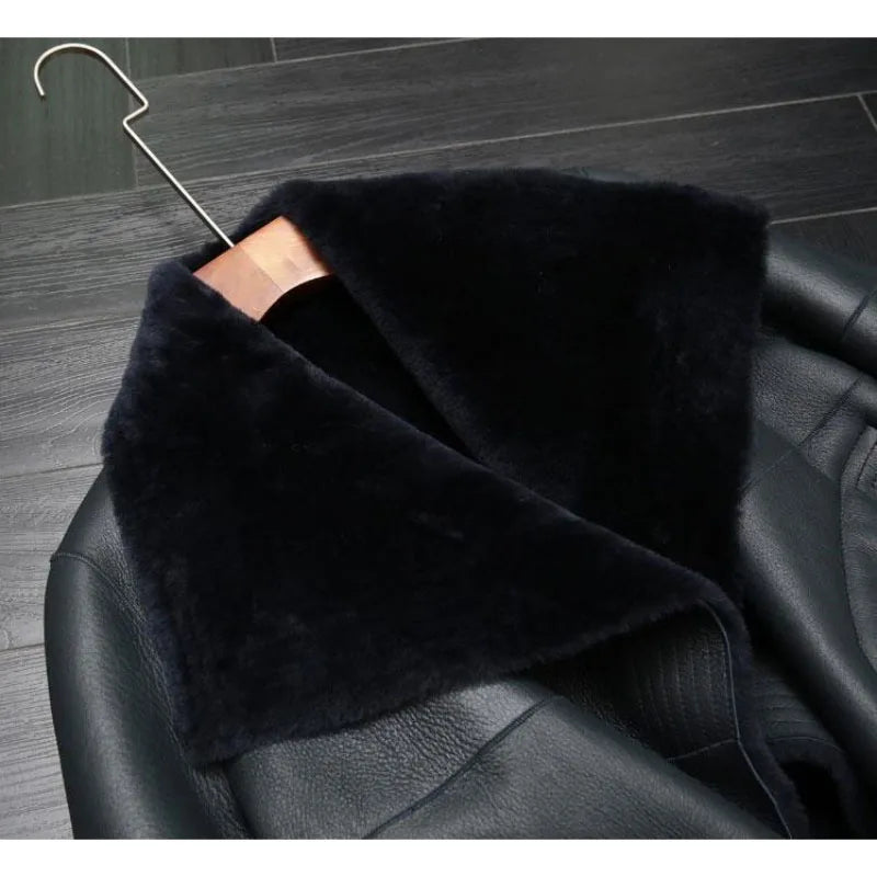 Autumn 2026 Winter New Fur One Leather Jacket Women's Overcoat Thicke Warm Leather Parka Coat Spliced Fashion Slim Fur Jacket - Matrix Studios