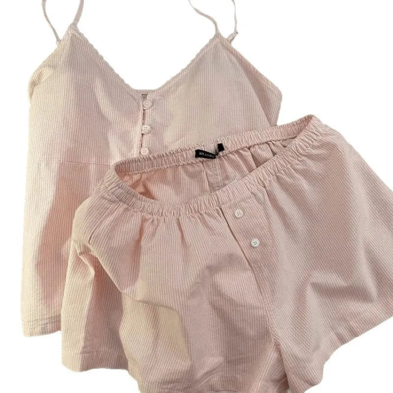 2025 New Cotton Sleepwear Women's Summer Short Sleeved Shorts Cute Women's Home Clothing Set Женская Пижама - Matrix-studios.com