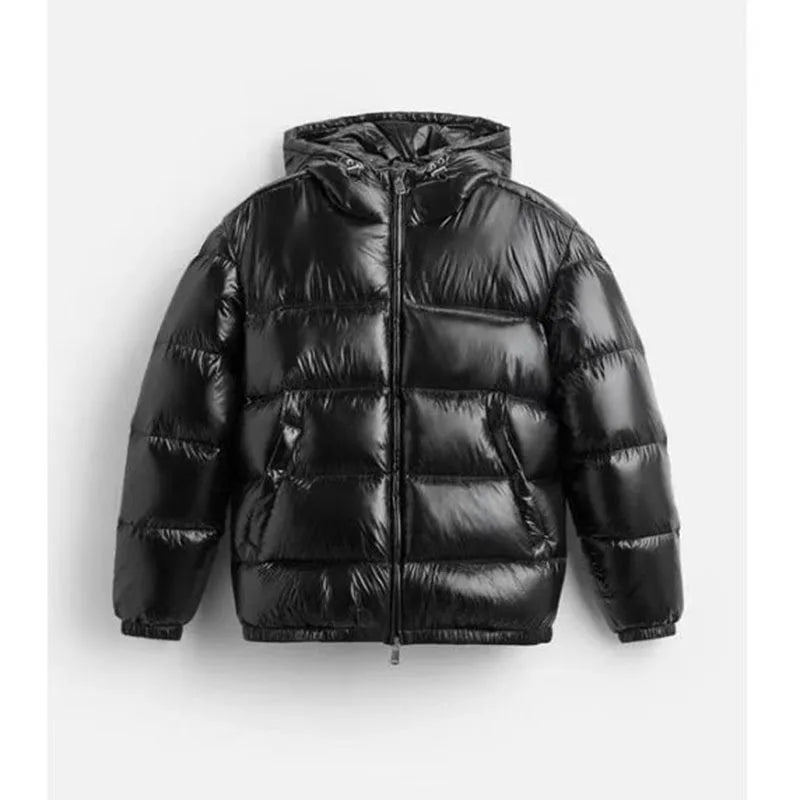 Autumn Winter New Men's Fashion Simple Cotton-padded Coats Casual Zipper Hooded Down Cotton Jackets Solid Cold-proof Warm Parkas - Matrix Studios