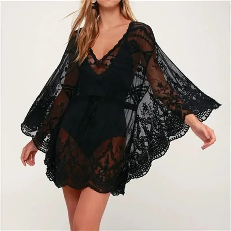 2023 Lace Beach Pareo Beachwear Swim Suit Cover Up Playa Pareo Tunics for Beach Tunic Swimwear Women - Matrix Studios