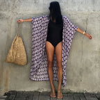 Beach Cover Ups for Swimwear Women Black Tie Dye Kimono Swimsuit Cape Summer Dress 2022 Beachwear Outfits Sales - Matrix Studios