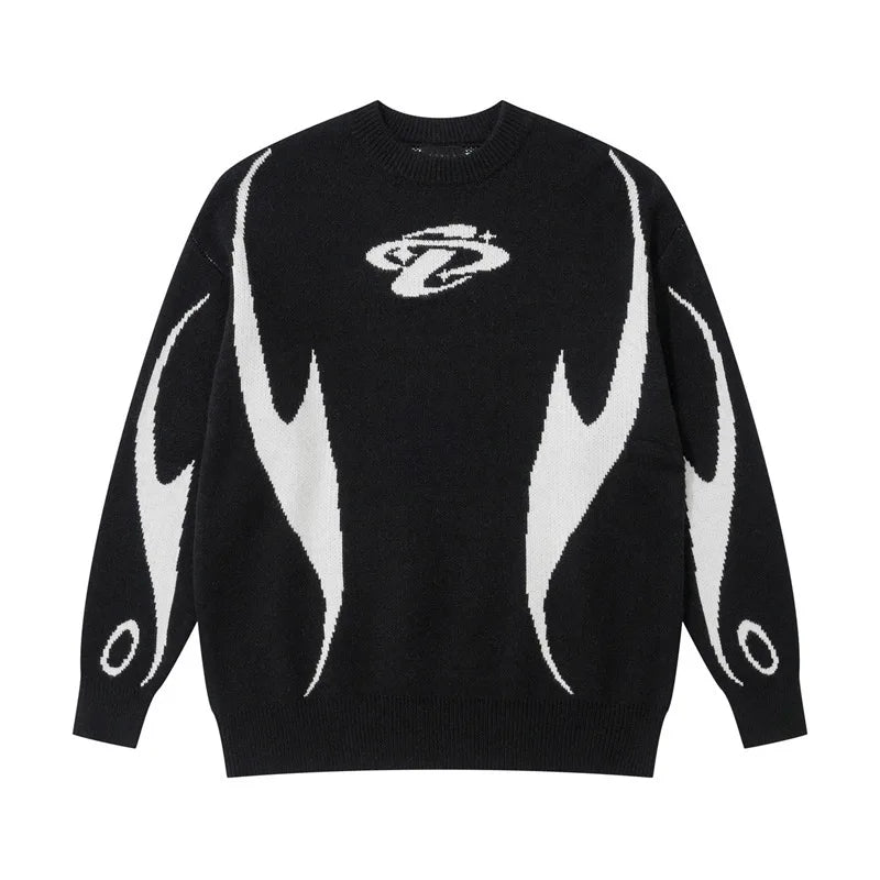 Autumn Winter Women Retro Pullover Sweater Fashion Long Sleeve Star Pattern Y2K Sweater Lady Casual Harajuku Knit Sweater Unisex - Matrix Studios