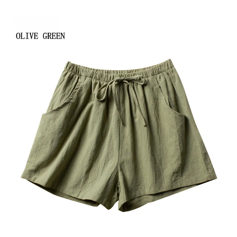 ITOOLIN Casual Linen Shorts Women Gym Workout Shorts Short Pants High Waisted Black Ladies Short Femme Women Shorts Sport Femme - Matrix-studios.com