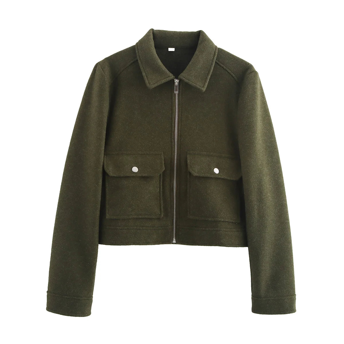 SLTNX Women's Zipper Jacket Coat New Winter Long Sleeve Pocket Outerwear Coat Short Street Elegant Women's Jacket - Matrix-studios.com