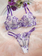 Sexy Female Lingerie Ultra Thin Bra Set Romantic Underwear Beautiful Embroidery Lace Lingerie Translucent Underwear Erotic Sets - Matrix-studios.com