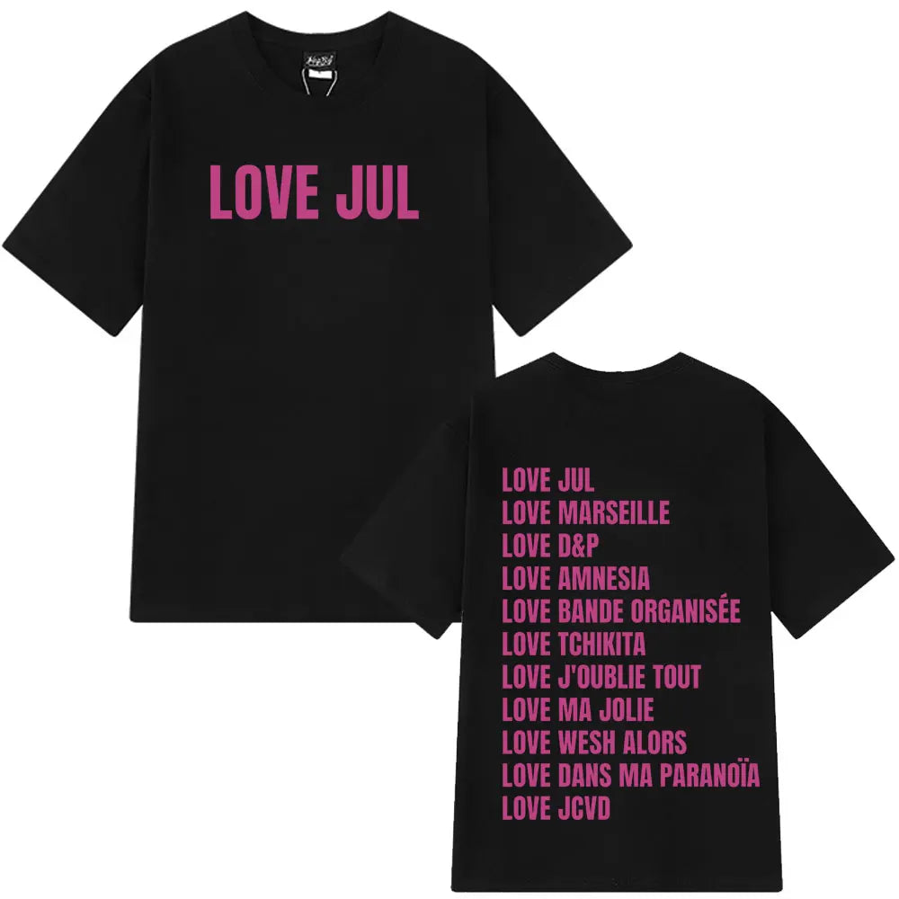 Rapper Jul Graphic Vintage T-shirt Man Woman Fashion Hip-hop T Shirt Summer Short-sleeved  Cotton Oversized Aesthetic T-shirts