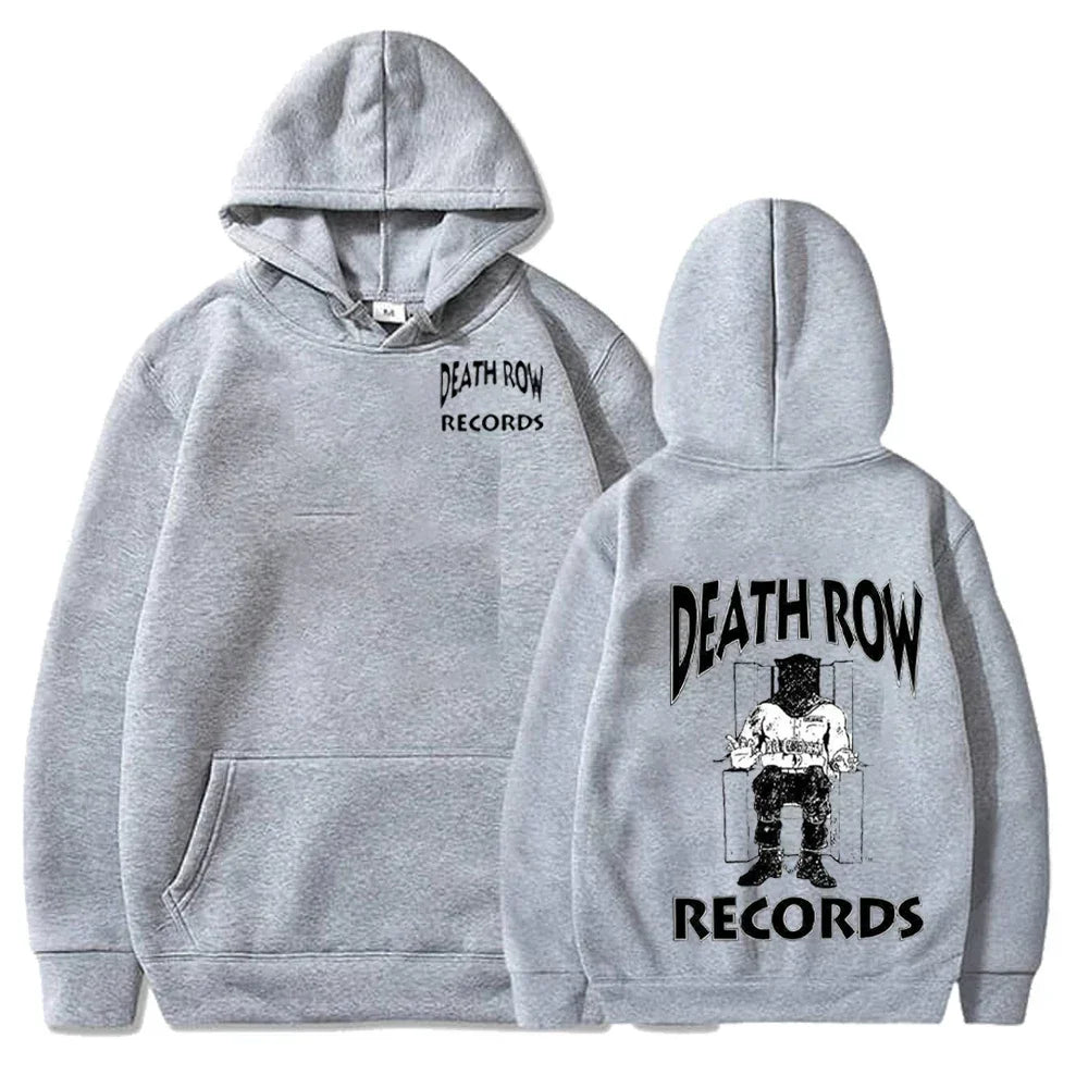 Death Row Records Hoodies Spring Autumn Fleece Hoodie Pullover Fashion Men Women Loose Hooded Sweatshirts Hip Hop Streetwear Top - Matrix Studios
