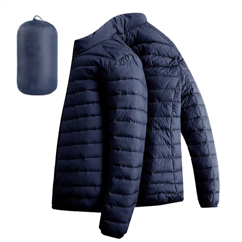 Men Hiking Down Cotton Jacket Hooded Lightweight Parkas Zip Pocket Fashion Outerwear Casual Padded Jacket and Coat Men Winter - Matrix Studios