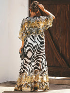 Bikini Cover Up Chiffon Beach Kimono Women Leopard Printed Long Cape for Swimsuit Tunic Summer Beach Wear Factory Supply - Matrix Studios