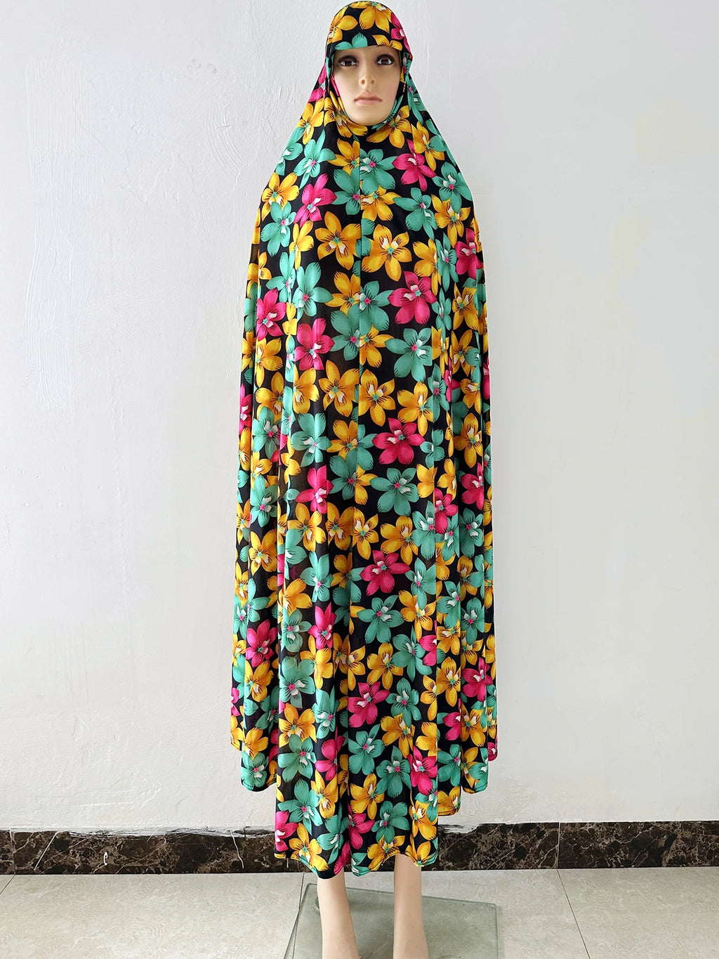 6XL  Muslim Womens Hooded Abaya African Sleeveless Prayer Garment Kaftan Dress With Hijab Floral Dubai Saudi Robe Ramadan - Matrix-studios.com