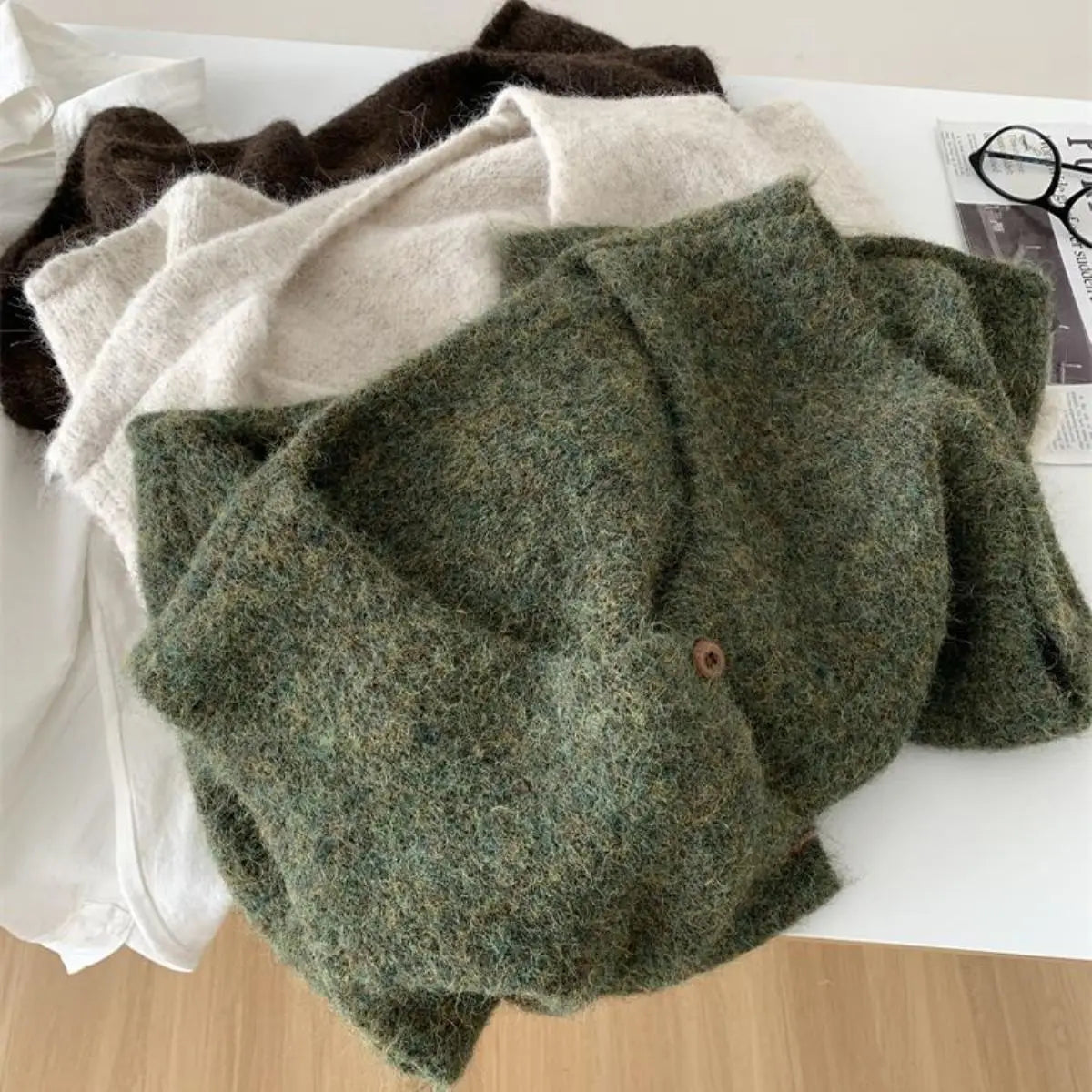 Retro Two-button New Knitted Vest for Women in Spring and Autumn Sleeveless Slit Sweater Vest - Matrix Studios
