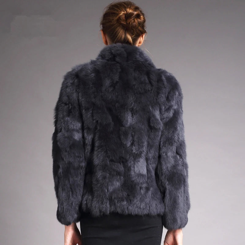 Fancy Rani Natural Rabbit Fur Coat Women Winter Jacket Real Leather And Fur Women's Clothing Female Outerwears With 2024 - Matrix Studios