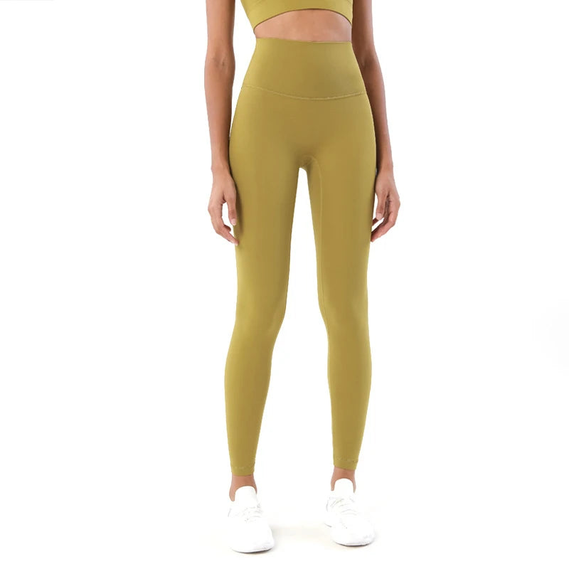 SOISOU Nylon Yoga Pants Gym Leggings Women Girl Fitness Soft Tights High Waist Elastic Breathable No T Line Sports Pants - Matrix-studios.com