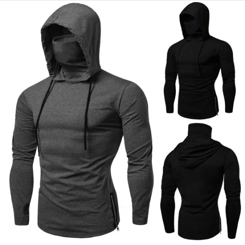 New Embroidery Turtleneck Sweatshirt For Men Japanese Ninja Hoodies Autumn Hip Hop Fleece Pocket Streetwear Oversized Y2K Hoody - Matrix Studios
