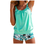 Women'S Tankini Sets Sexy Push Up Two Piece Swimsuits Backless Vintage Swimsuit Two Piece Retro Ruched Women Swimwear - Matrix-studios.com