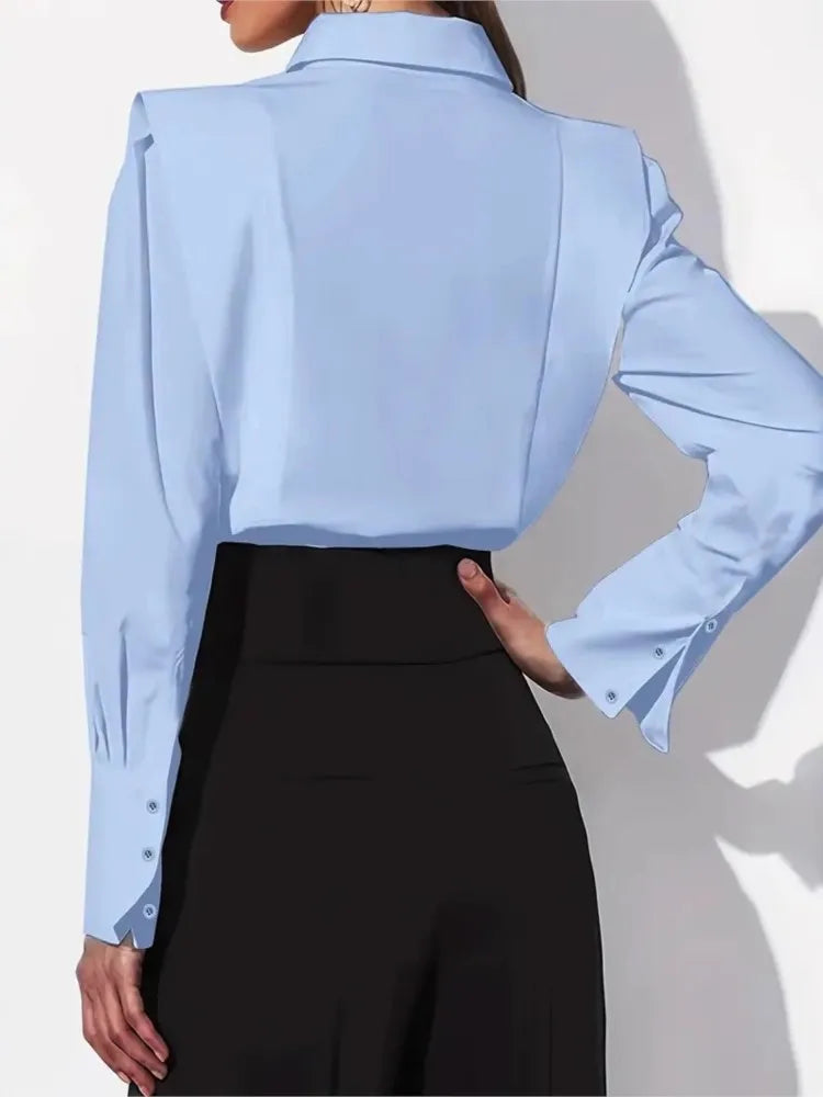Autumn New White Shirt Women's Fashion Elegant Casual Long Sleeve Shirt Tops Holiday Party Womens Tops And Blouses Women Clothes - Matrix-studios.com