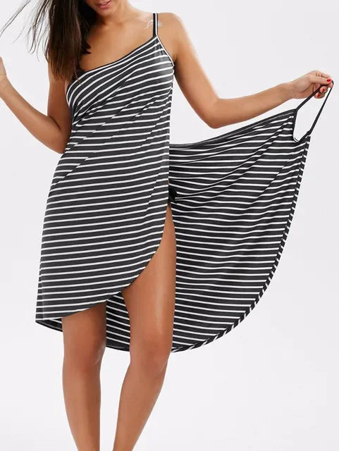 NSANGU Summer Beach Sexy Women Solid Color Wrap Dress Sun Protection Bikini Cover Up Sarongs Female Bathing Suit Swimwears - Matrix Studios
