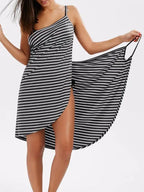 NSANGU Summer Beach Sexy Women Solid Color Wrap Dress Sun Protection Bikini Cover Up Sarongs Female Bathing Suit Swimwears - Matrix Studios
