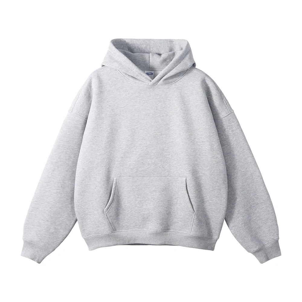 ZODF New Thick 350gsm Fleece Hooded Hoodies For Men Unisex Winter Oversized Loose Basic Solid Sweatshirts Pullovers Coats HY0631 - Matrix Studios