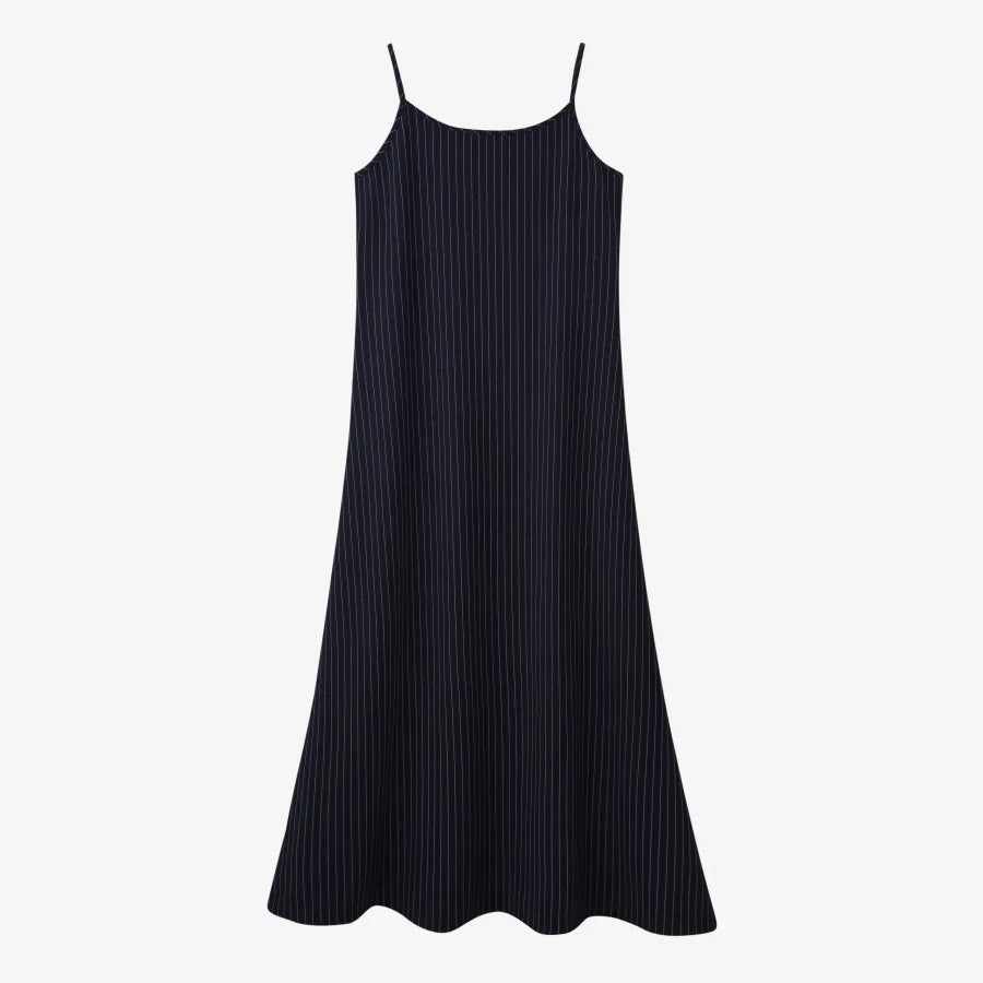 AS AW25 pinstripe collection slip dress + knit mockneck top + embroidery cableknit + stripe pleat skirt - Matrix-studios.com