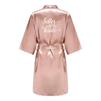 Rose Gold Satin Team Bride Bridesmaid Robe Wedding Bathrobe Gown Women Dressing Sleepwear Mother Maid of Honor Kimono - Matrix-studios.com