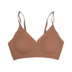 Hot Sale 6 Colors New Ice Silk Underwear Comfy Bra WireFree Padded Wavy Edge Invisible Yoga Wear Ladies Bra Seamless Women Bra - Matrix Studios