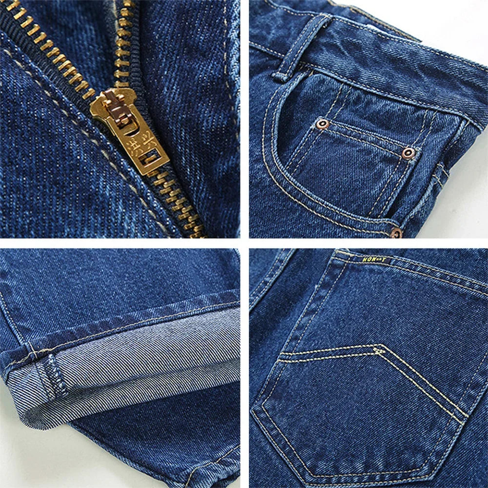 Men Business Jeans Classic Spring Autumn Male Cotton Straight Stretch Brand Denim Pants Summer Overalls Slim Fit Trousers 2021 - Matrix Studios